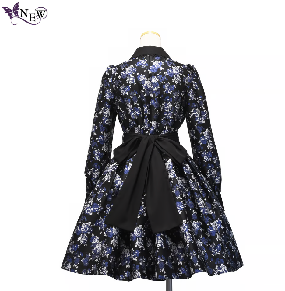 [Sheglit] Shegrit Rose Jacquard Tuck Dress Navy / Black