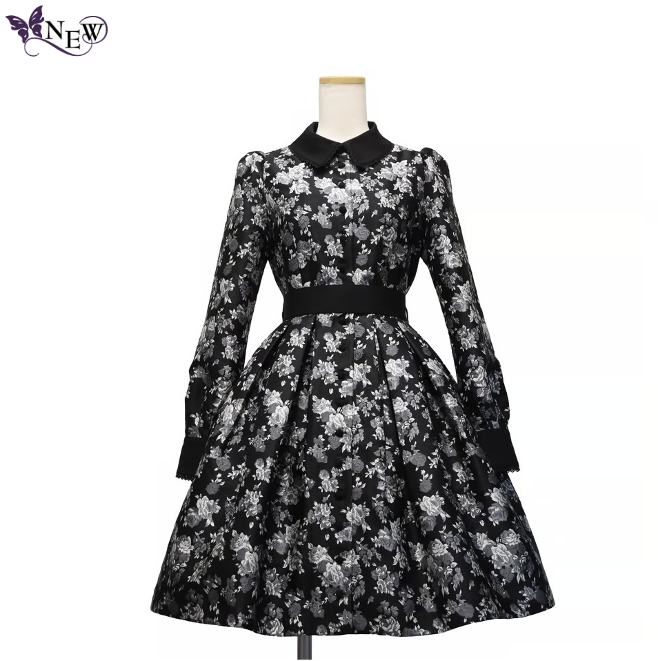 [Sheglit] Shegrit Rose Jacquard Tuck Dress Navy / Black