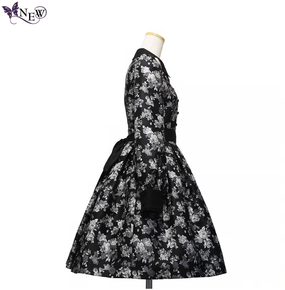 [Sheglit] Shegrit Rose Jacquard Tuck Dress Navy/Negro