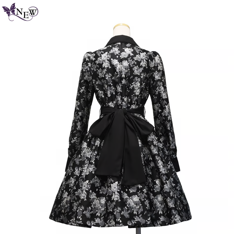 [SHEGLIT] Shegrit Rose Jacquard Tuck Dress Navy/Schwarz