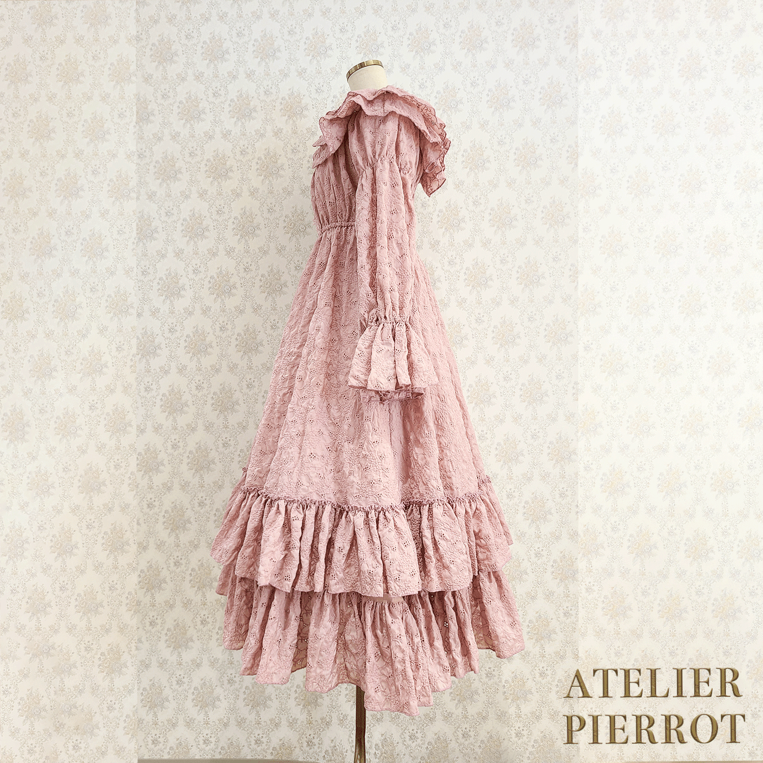 【ATELIER PIERROT】　Josephine Dress　Ivory/Mint/Pink/ Black