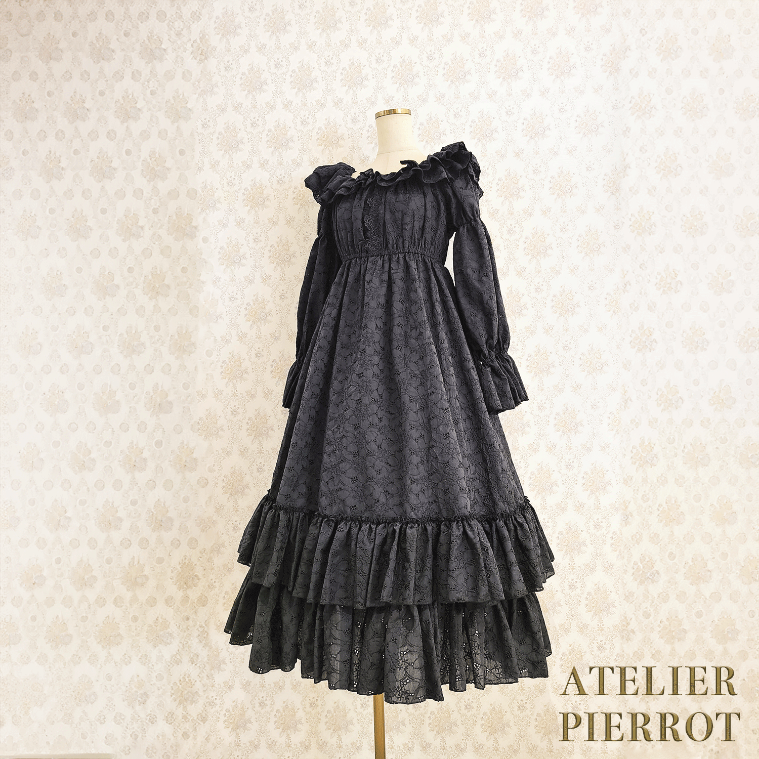 【ATELIER PIERROT】　Josephine Dress　Ivory/Mint/Pink/ Black