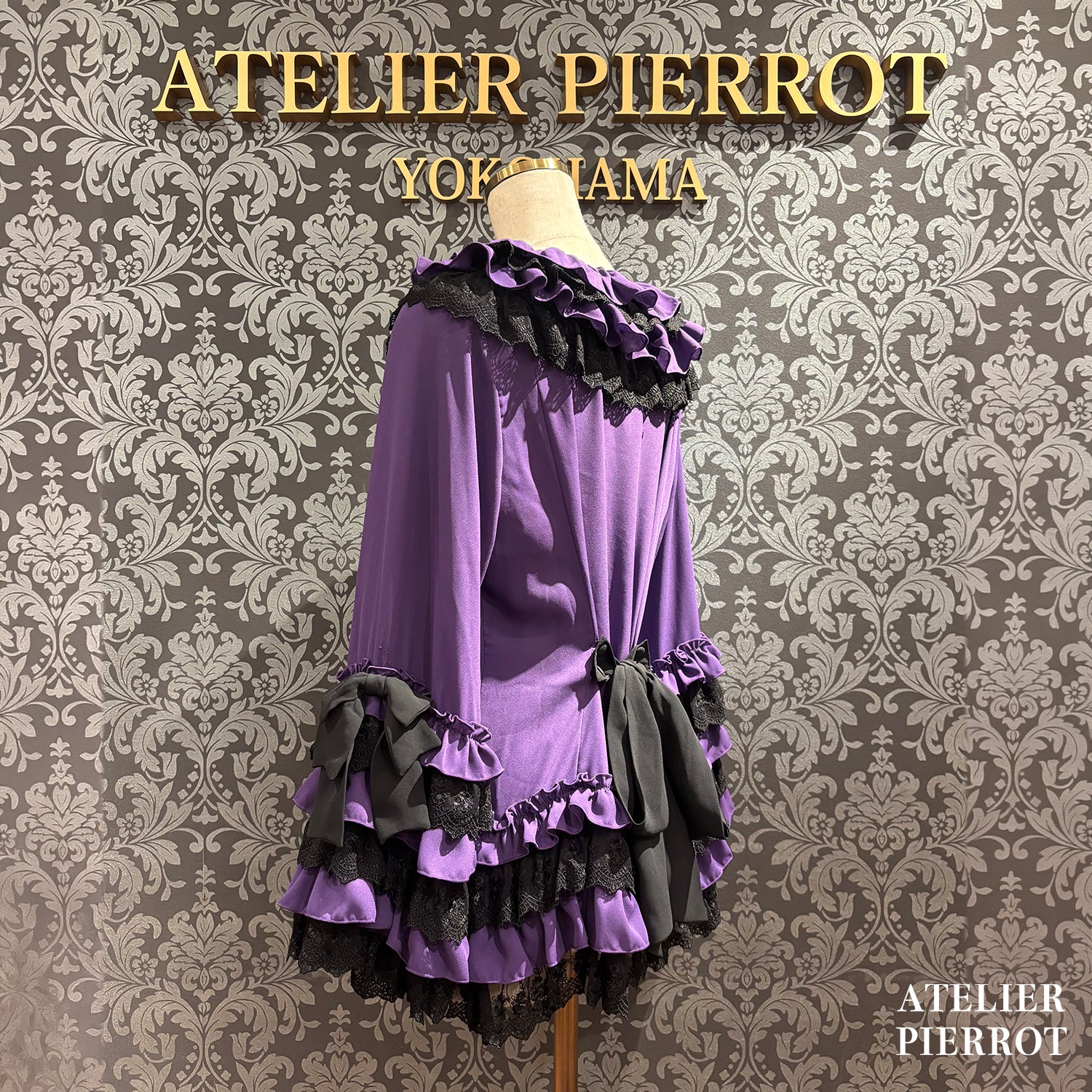【ATELIER PIERROT】　★예약 상품★ Black Mischief CardiganWhite/Bordeaux/Purple/Black×White/Black