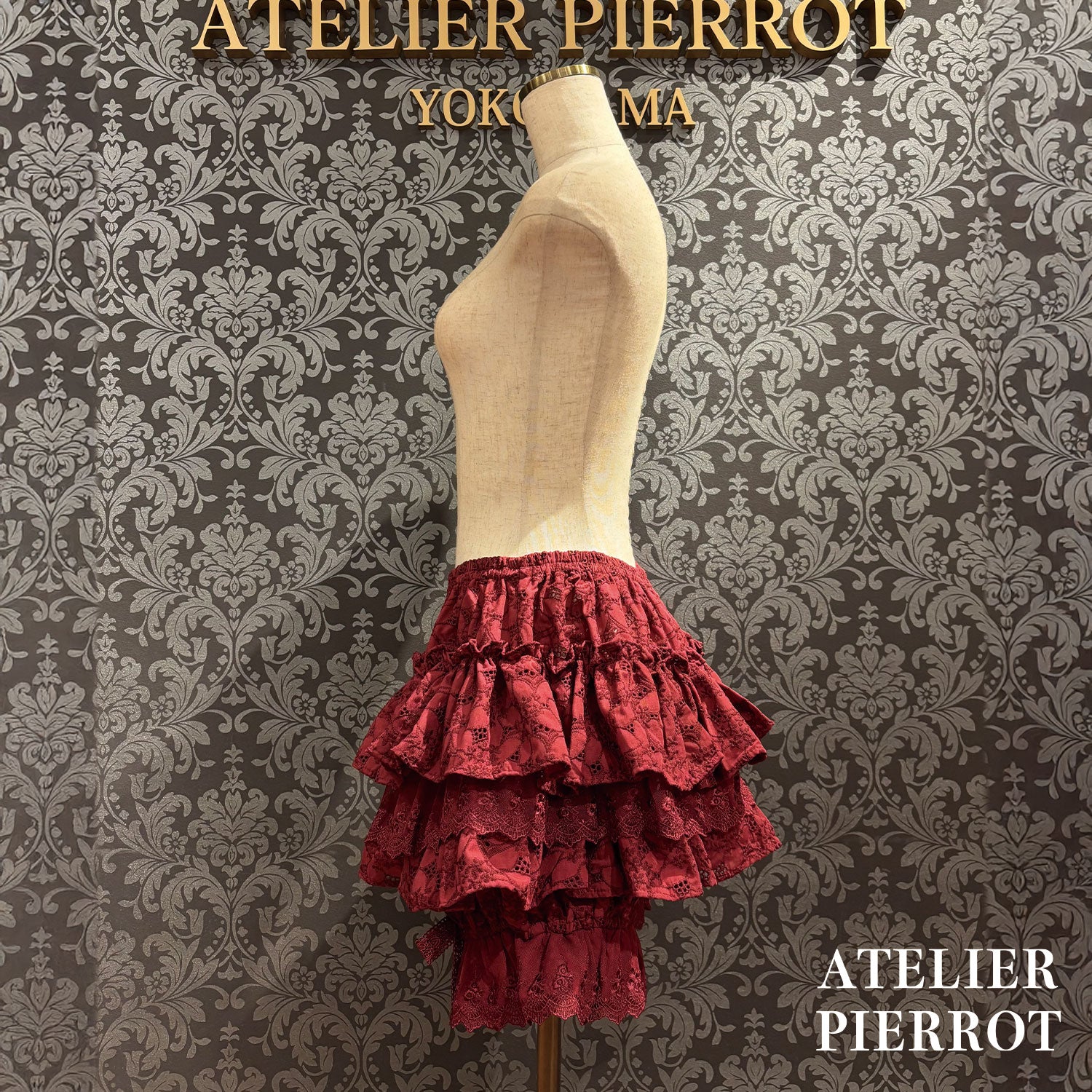 【ATELIER PIERROT] Sanctuaire Spitzenschubladen Weiß/Bordeaux/Schwarz