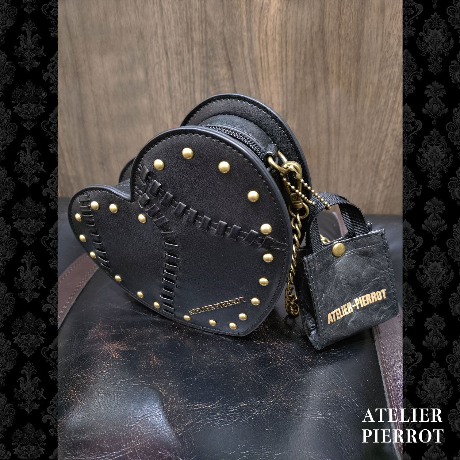 ATELIER-PIERROT】 ★ご予約受付中★ Mini Shopping Bag Charm　ダイヤ柄/ブラック