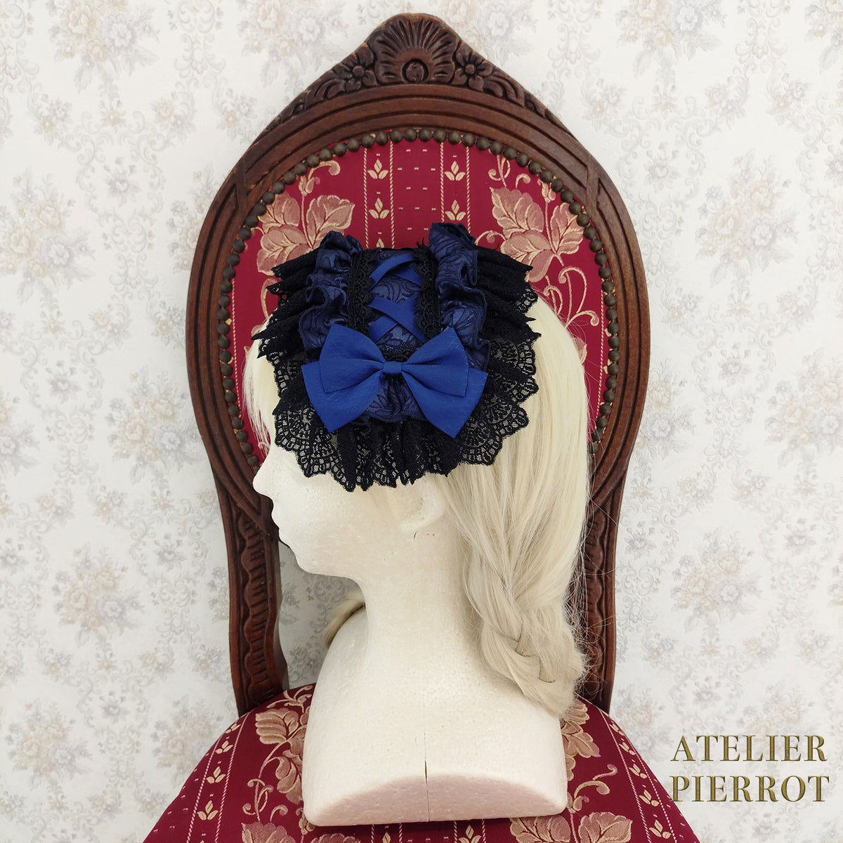 【ATELIER PIERROT】　Royal Nocturne Headdress　ホワイト/ピンク/ワイン/グリーン/ネイビー/ブラック