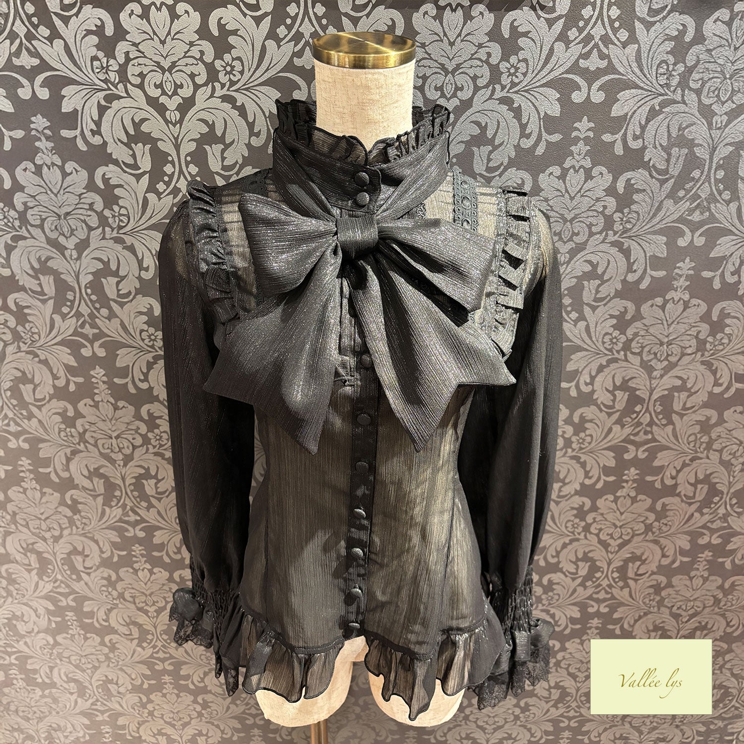 【Vallée lys】ヴァレリス　Ethereal Ribbon Blouse　ホワイト/ピンク/ブラック