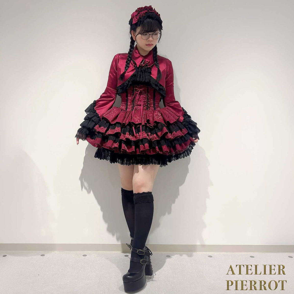 【ATELIER PIERROT】　Royal Nocturne Mini Corset Skirt　ホワイト/ピンク/ワイン/グリーン/ネイビー/ブラック