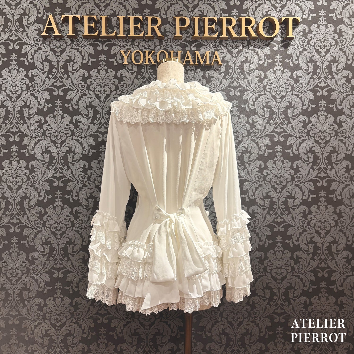 【ATELIER PIERROT】　★예약 상품★ Black Mischief CardiganWhite/Bordeaux/Purple/Black×White/Black
