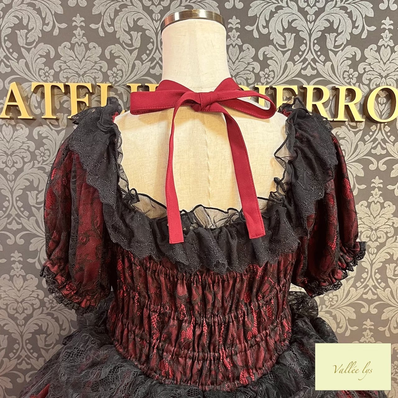 [Vallée lys] Valée Mellow Melody Dress new colorWhite/Bordeaux×Black/Navy×Black/New colorPurple×Black/Black×White/Black