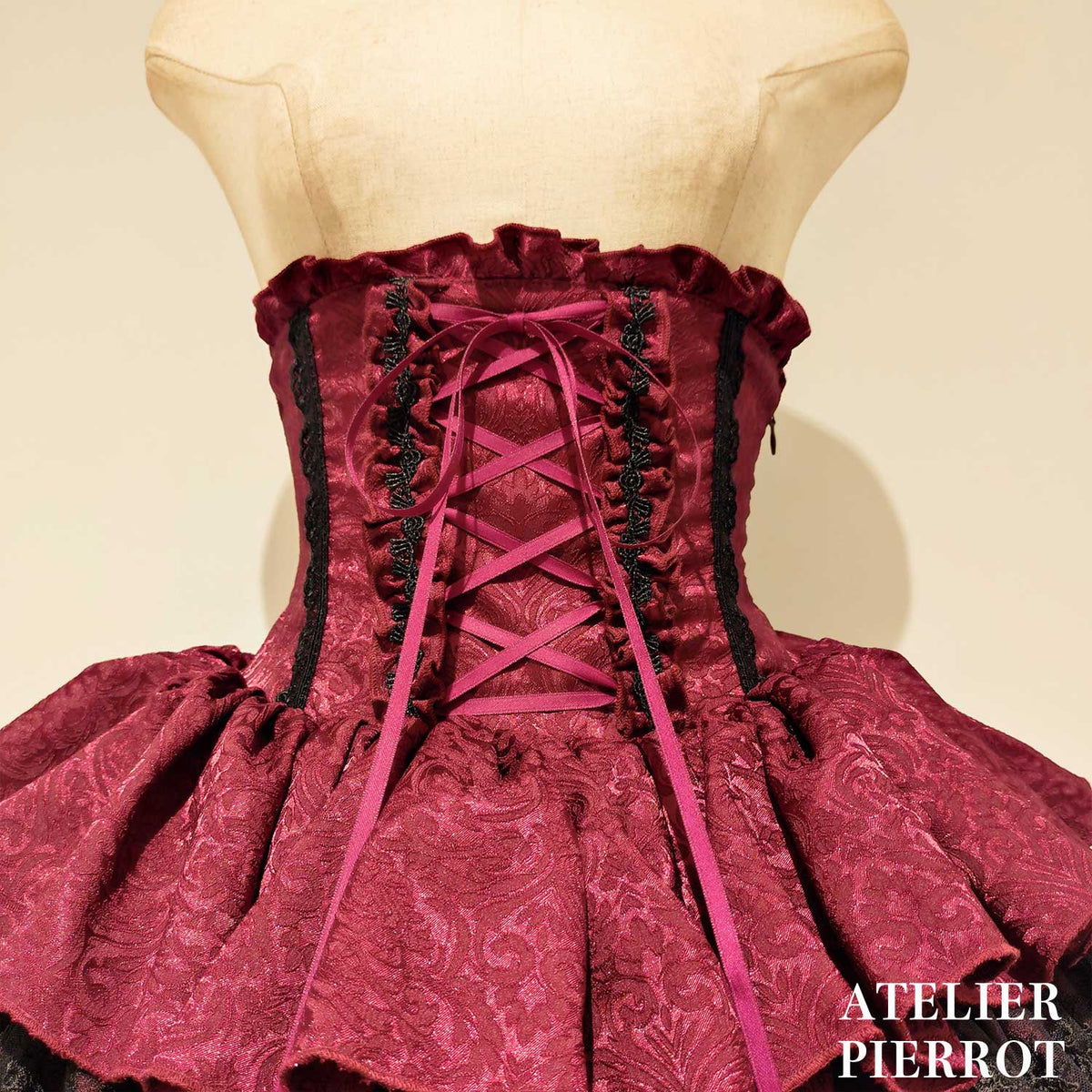 【ATELIER PIERROT】　Royal Nocturne Mini Corset Skirt　ホワイト/ピンク/ワイン/グリーン/ネイビー/ブラック