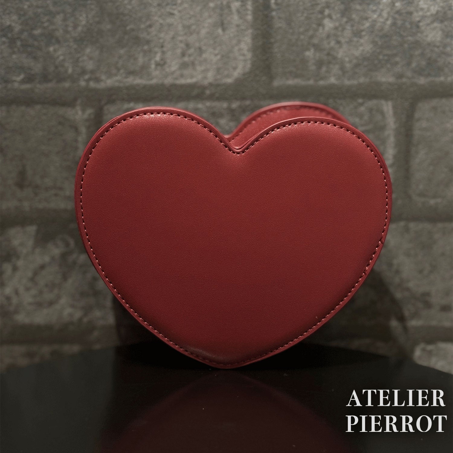 【ATELIER PIERROT】　Mended Heart Shoulder BAG　White/Bordeaux/Black ★Released in mid-February★