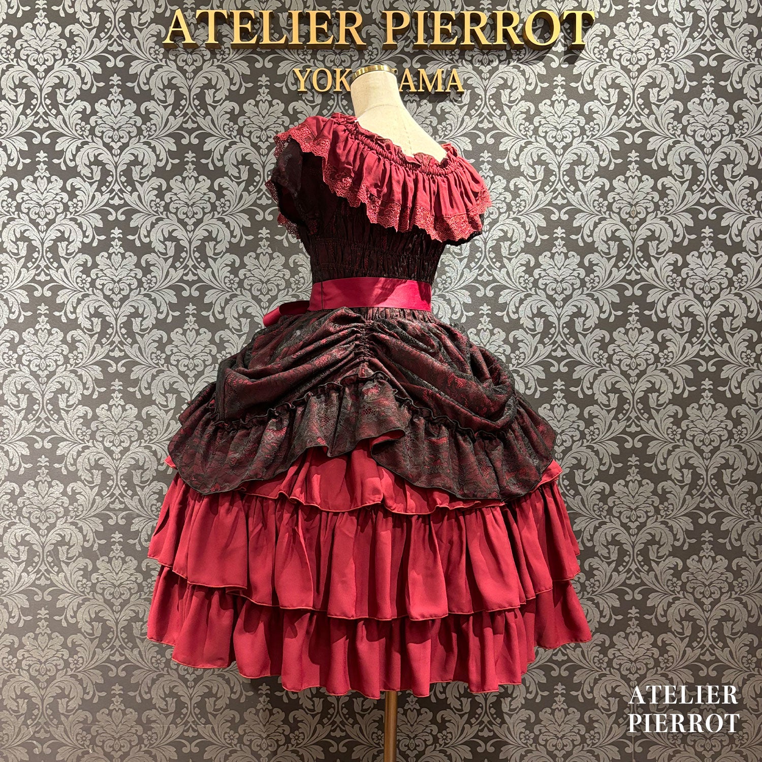 【ATELIER PIERROT】　Ruined Castle Dress　New colorWhite/Bordeaux/New colorPurple/Navy/White×Black/Black　