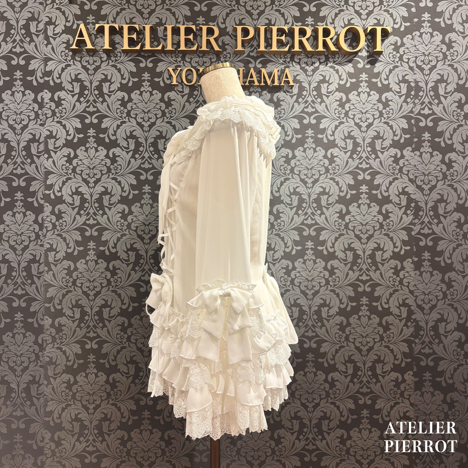 【ATELIER PIERROT】　★예약 상품★ Black Mischief CardiganWhite/Bordeaux/Purple/Black×White/Black