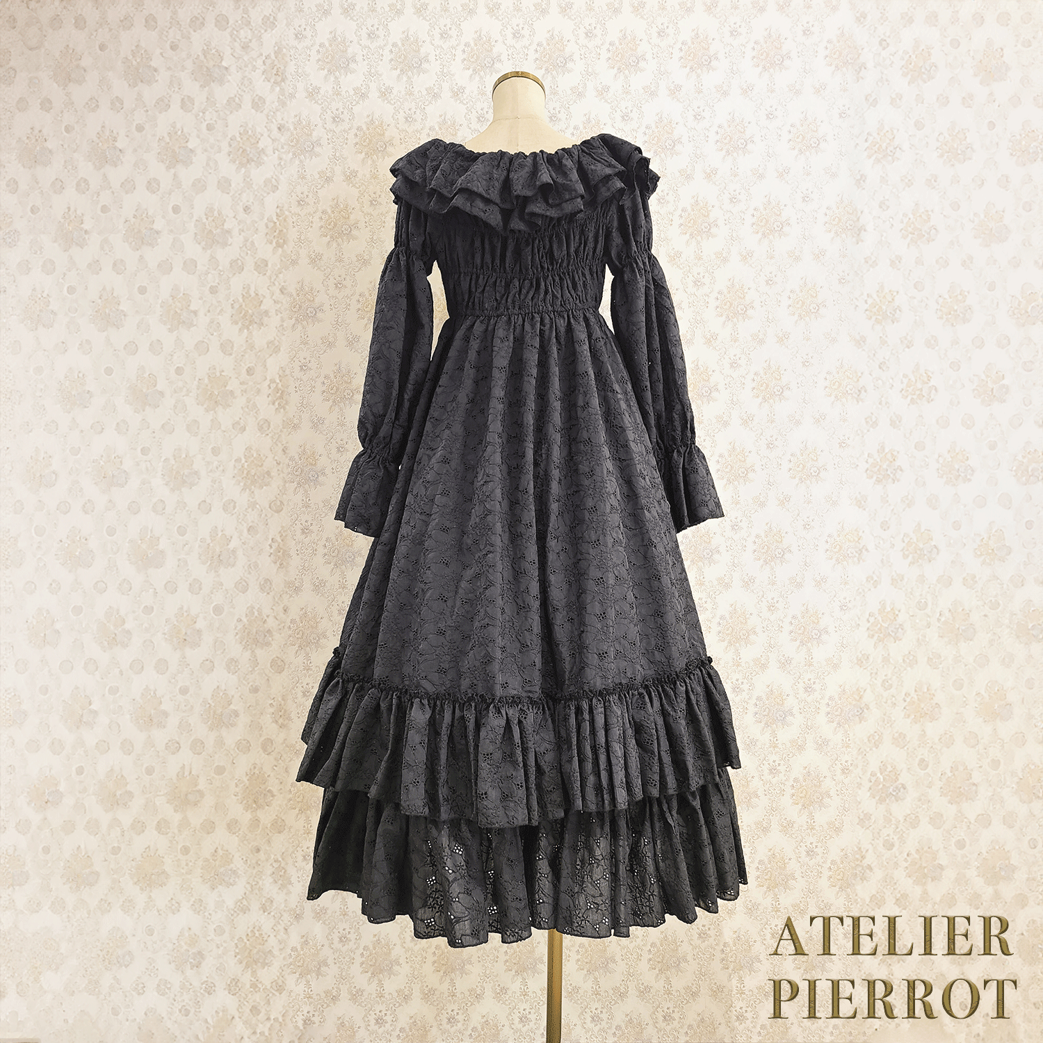 【ATELIER PIERROT】　Josephine Dress　Ivory/Mint/Pink/ Black