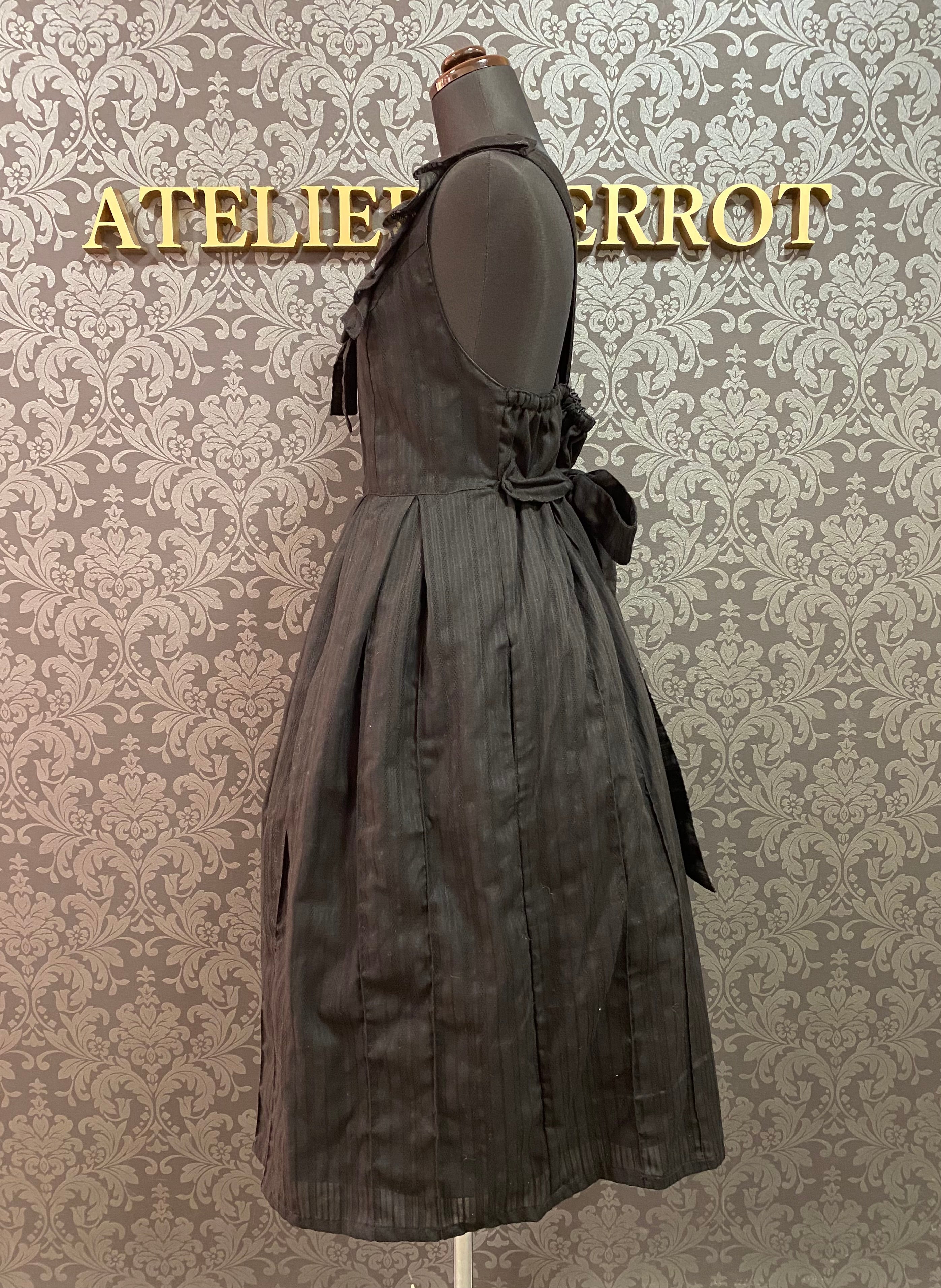 【Physical Drop】フィジカルドロップ　タックジャンパースカート　ブラック/ブルーグレー★ウィンターセール2月23日まで★