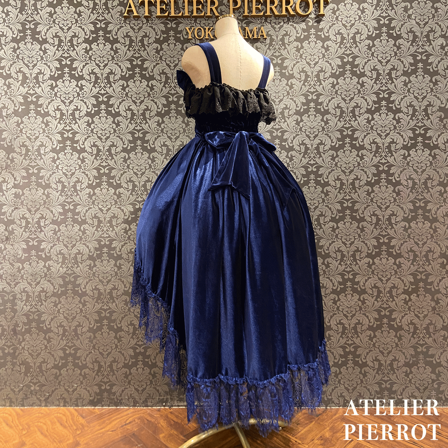 【ATELIER PIERROT】 Adenophora -Jumper -Rock Bordeaux/Marine/Schwarz★Geplant, Mitte September bis zum Ende veröffentlicht zu werden★