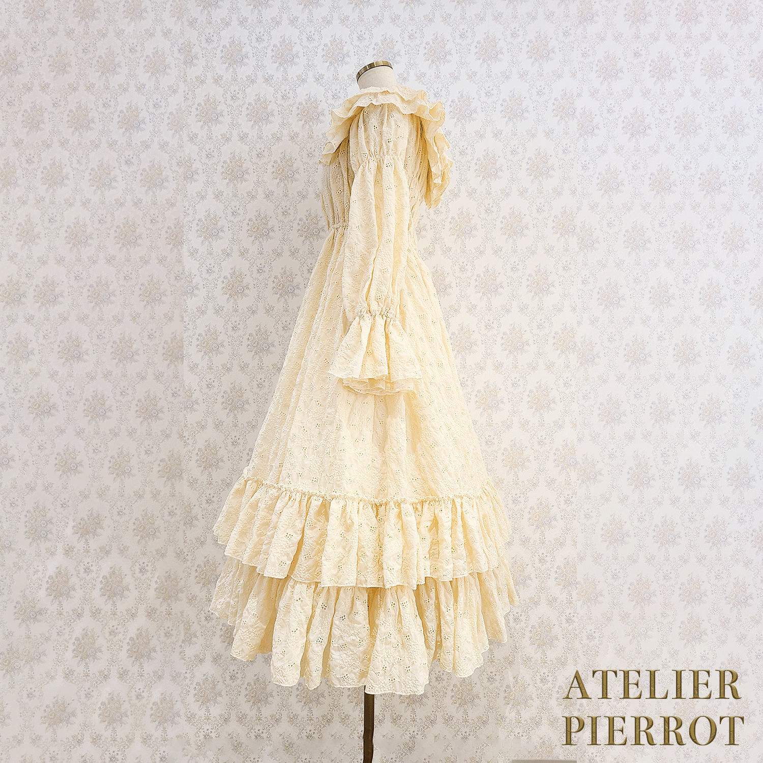 【ATELIER PIERROT】　Josephine Dress　Ivory/Mint/Pink/ Black