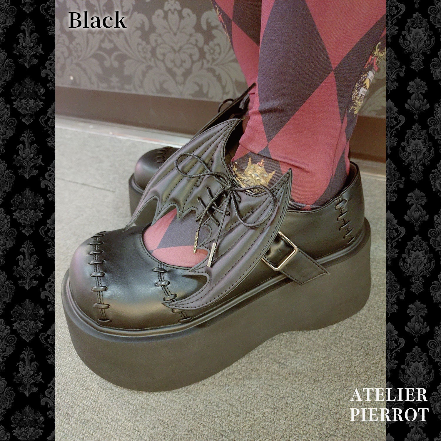 【ATELIER PIERROT】　“Nocturnal Grave” Batwing Mended Shoes　ゴールド/ブラック　S/M/L/XL