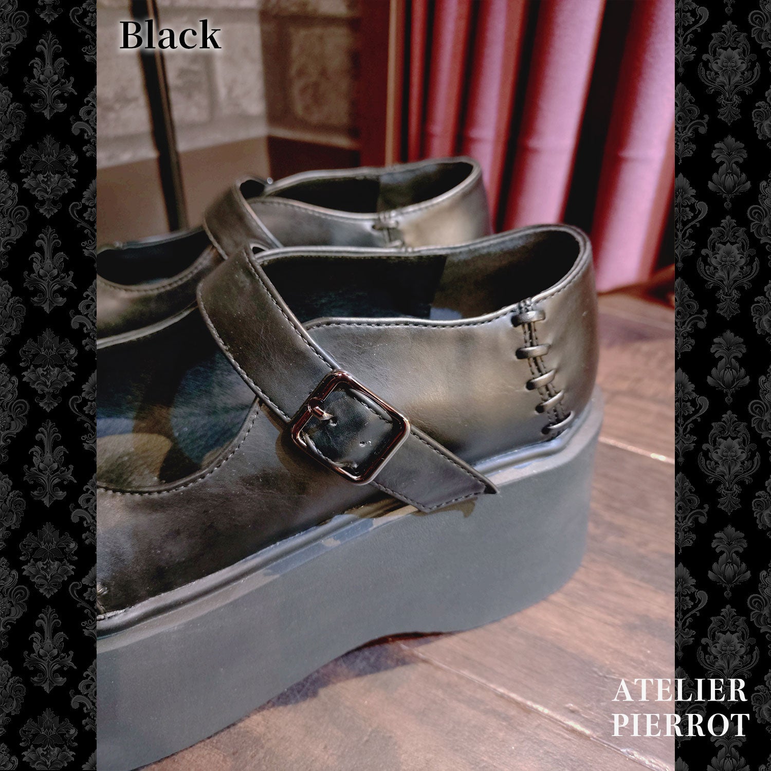 【ATELIER PIERROT】　“Nocturnal Grave” Batwing Mended Shoes　ゴールド/ブラック　S/M/L/XL