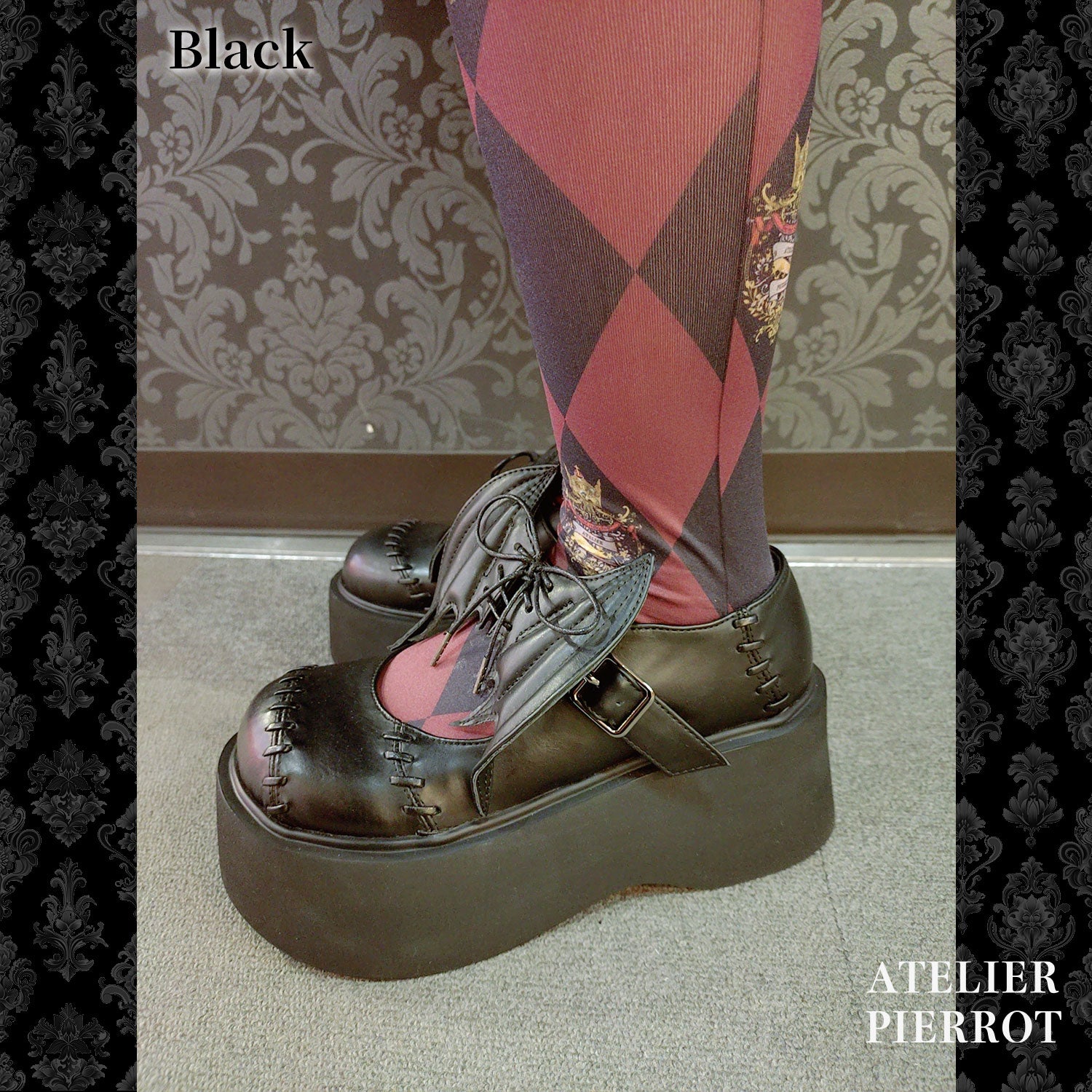 【ATELIER PIERROT】　“Nocturnal Grave” Batwing Mended Shoes　ゴールド/ブラック　S/M/L/XL