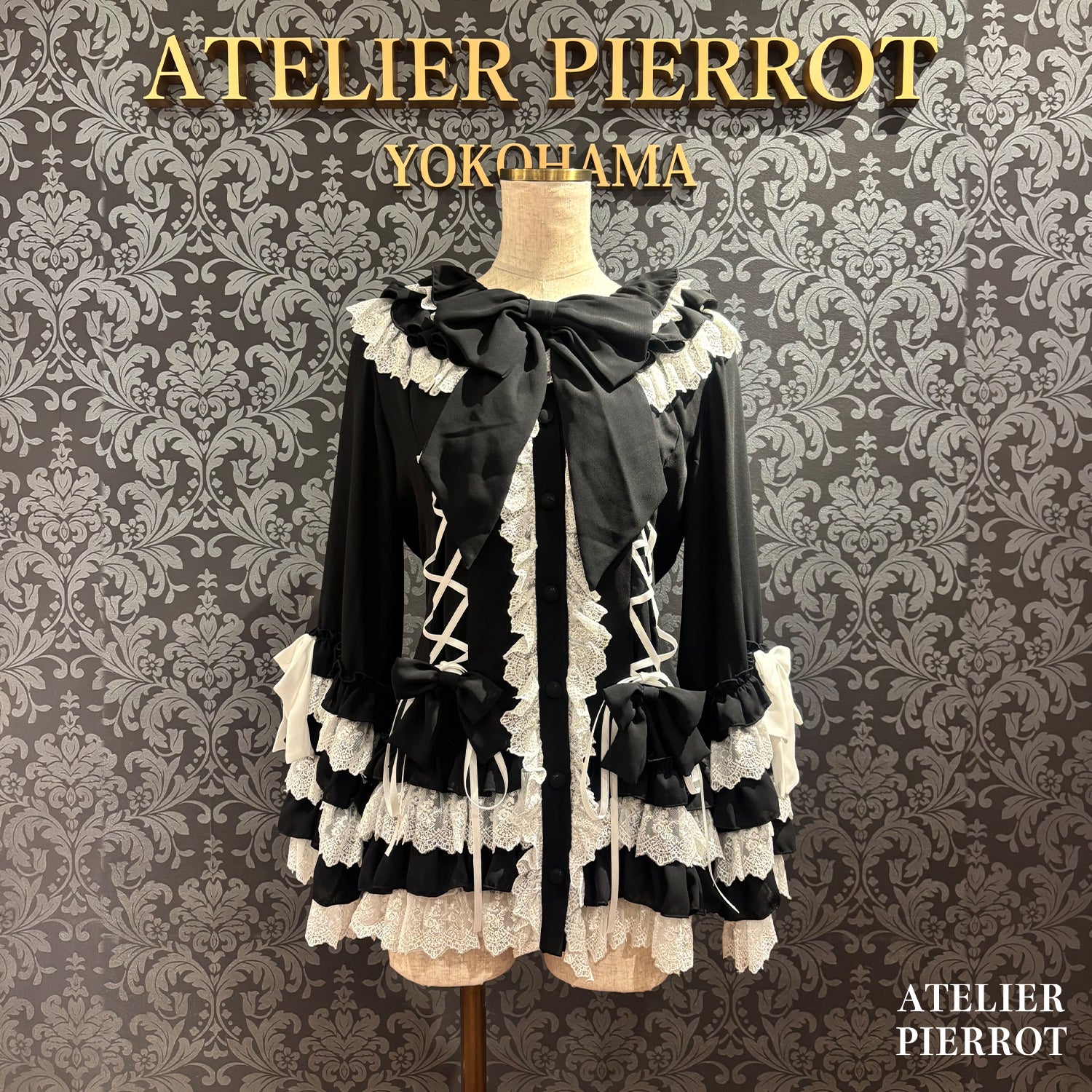 【ATELIER PIERROT】　★예약 상품★ Black Mischief CardiganWhite/Bordeaux/Purple/Black×White/Black