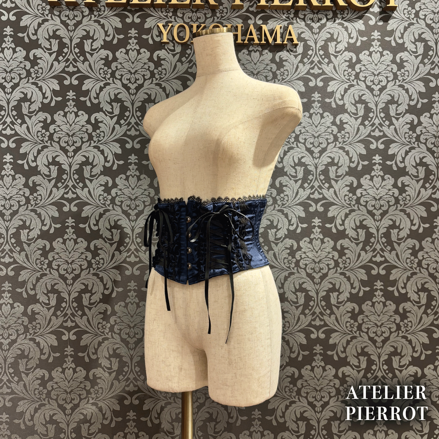 【ATELIER PIERROT】　Thorned Rose Corset　ホワイト/ボルドー/パープル/ネイビー/ブラック×ホワイト/ブラック　★11月中旬〜下旬発売★
