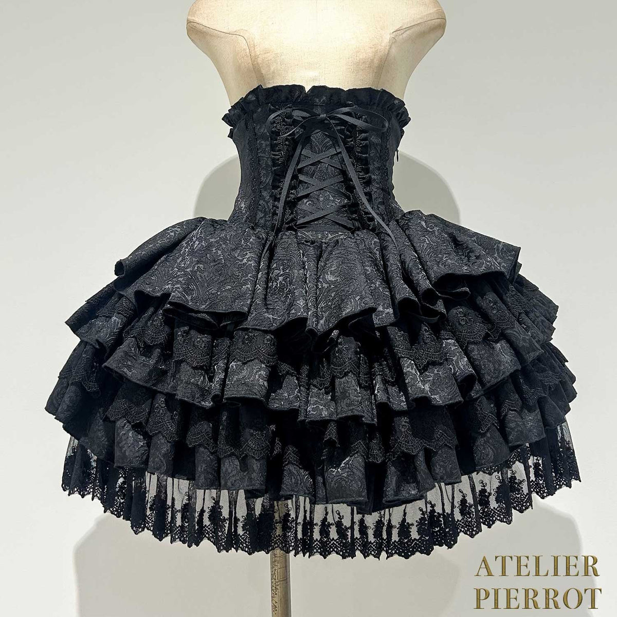 【ATELIER PIERROT】　Royal Nocturne Mini Corset Skirt　ホワイト/ピンク/ワイン/グリーン/ネイビー/ブラック