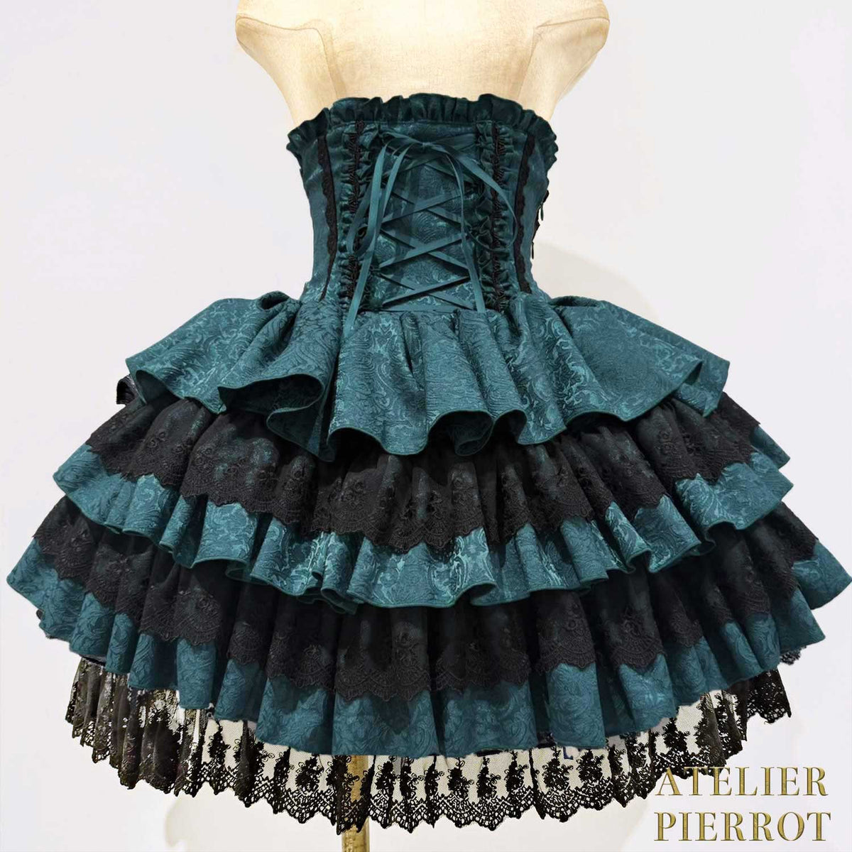 【ATELIER PIERROT】　Royal Nocturne Mini Corset Skirt　ホワイト/ピンク/ワイン/グリーン/ネイビー/ブラック