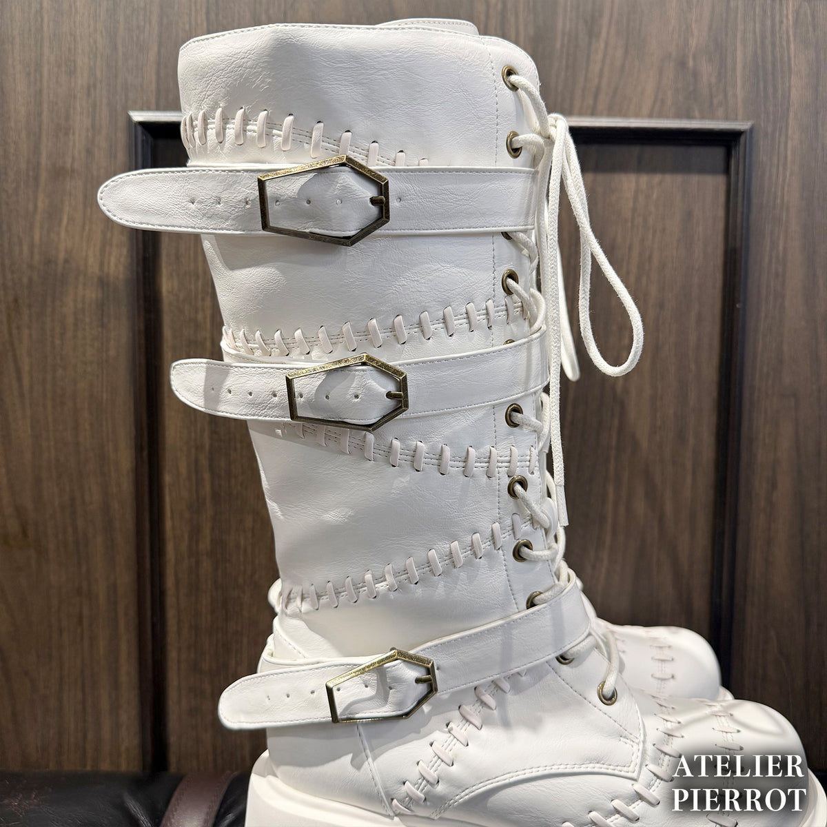 【ATELIER PIERROT】　★ご予約受付中★ “Nocturnal Grave”  Mended Boots　ホワイト/ブロンズ/ブラック  S/M/L/XL