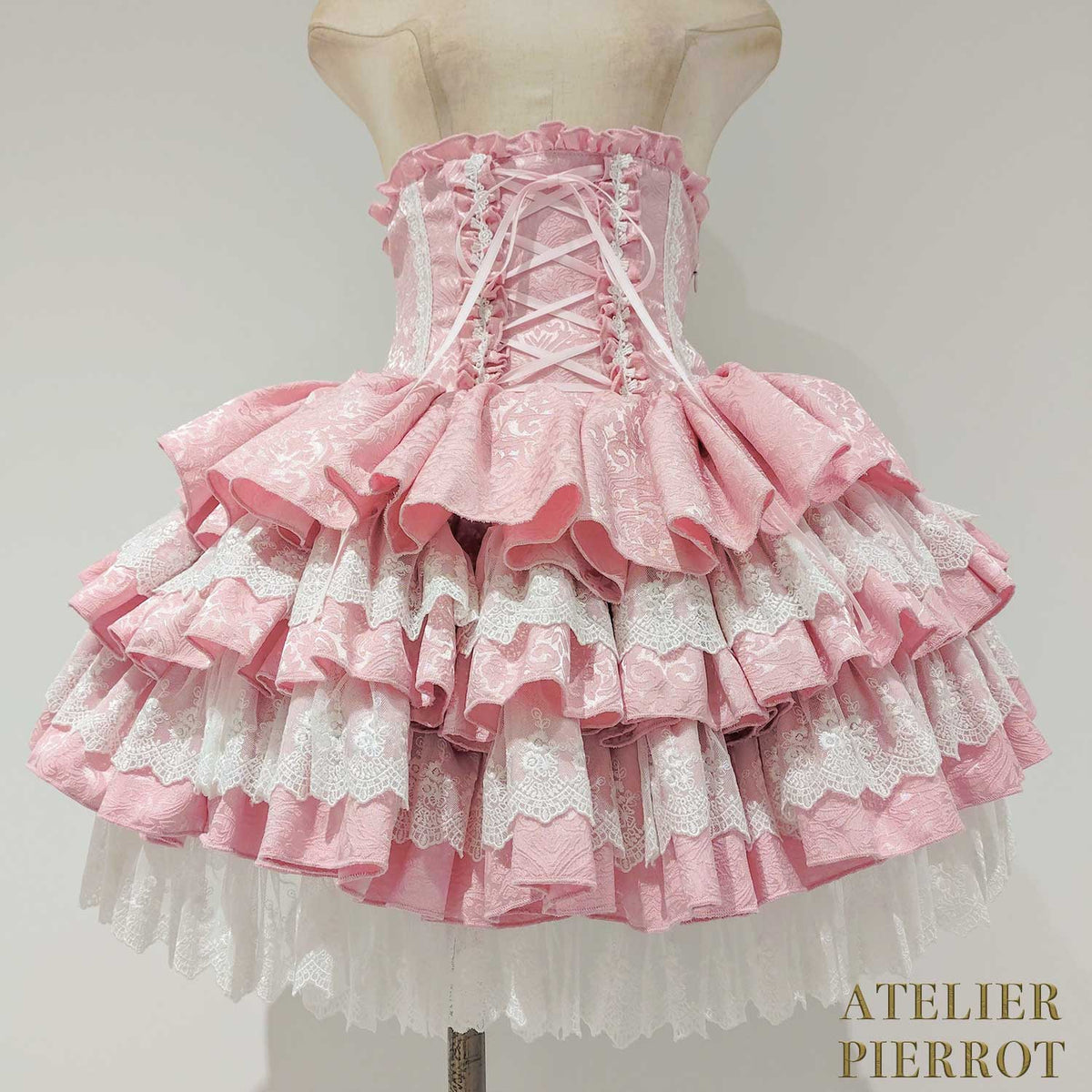 【ATELIER PIERROT】　Royal Nocturne Mini Corset Skirt　ホワイト/ピンク/ワイン/グリーン/ネイビー/ブラック