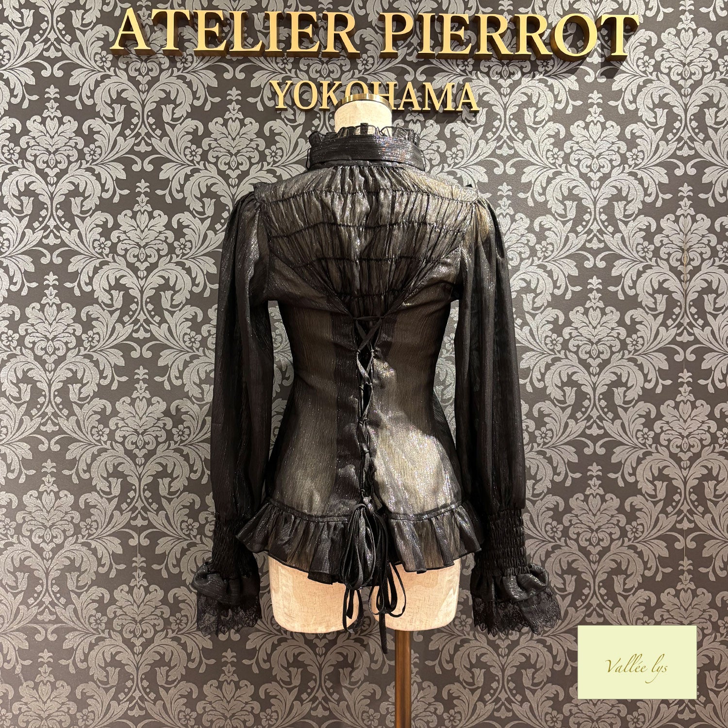 【Vallée lys】ヴァレリス　Ethereal Ribbon Blouse　ホワイト/ピンク/ブラック