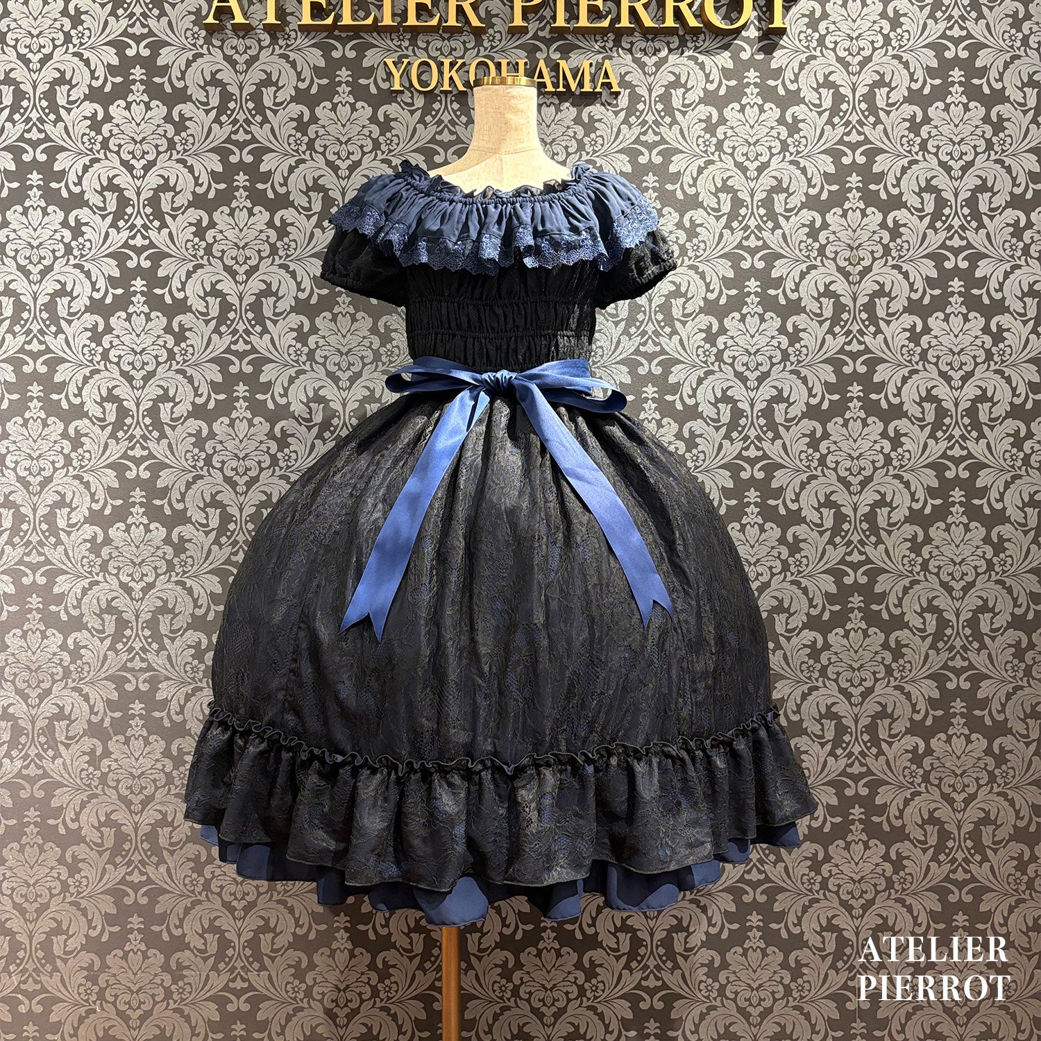 【ATELIER PIERROT】　Ruined Castle Dress　New colorWhite/Bordeaux/New colorPurple/Navy/White×Black/Black　