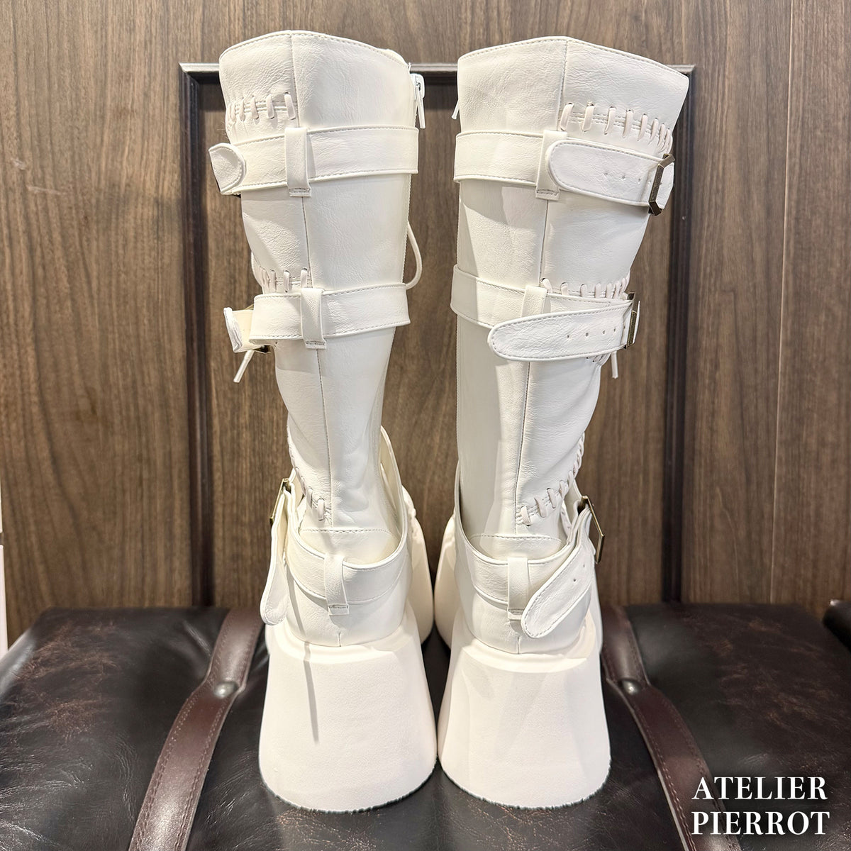 【ATELIER PIERROT】　★ご予約受付中★ “Nocturnal Grave”  Mended Boots　ホワイト/ブロンズ/ブラック  S/M/L/XL