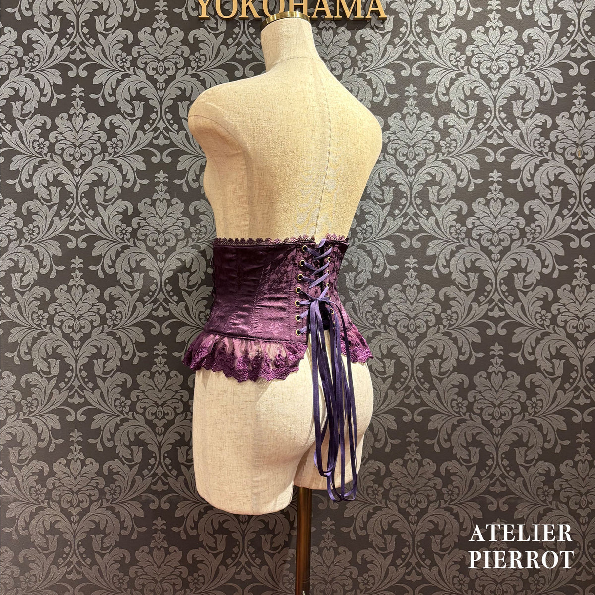 【ATELIER PIERROT】　 Frill Short Corset  White/Bordeaux/Purple/Navy/Black Size１