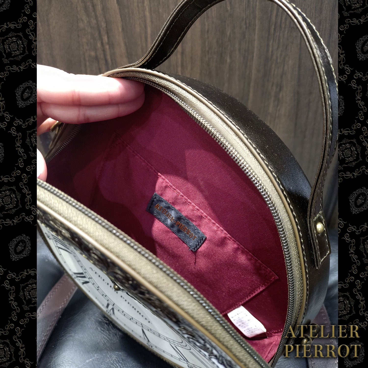 【ATELIER PIERROT】“Aeon” Clock Shoulder Bag　ブロンズ/ブラック