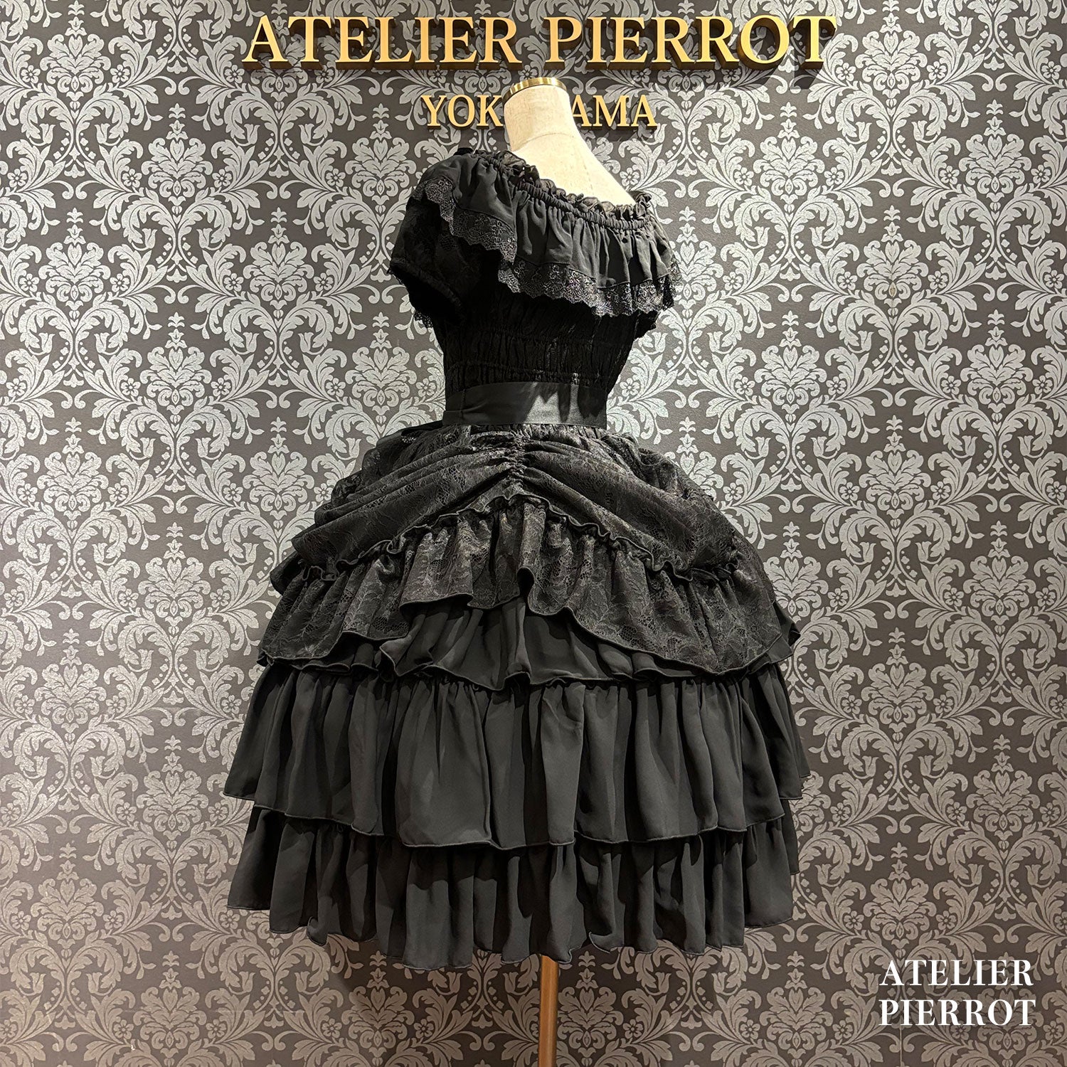 【ATELIER PIERROT】　Ruined Castle Dress　New colorWhite/Bordeaux/New colorPurple/Navy/White×Black/Black　