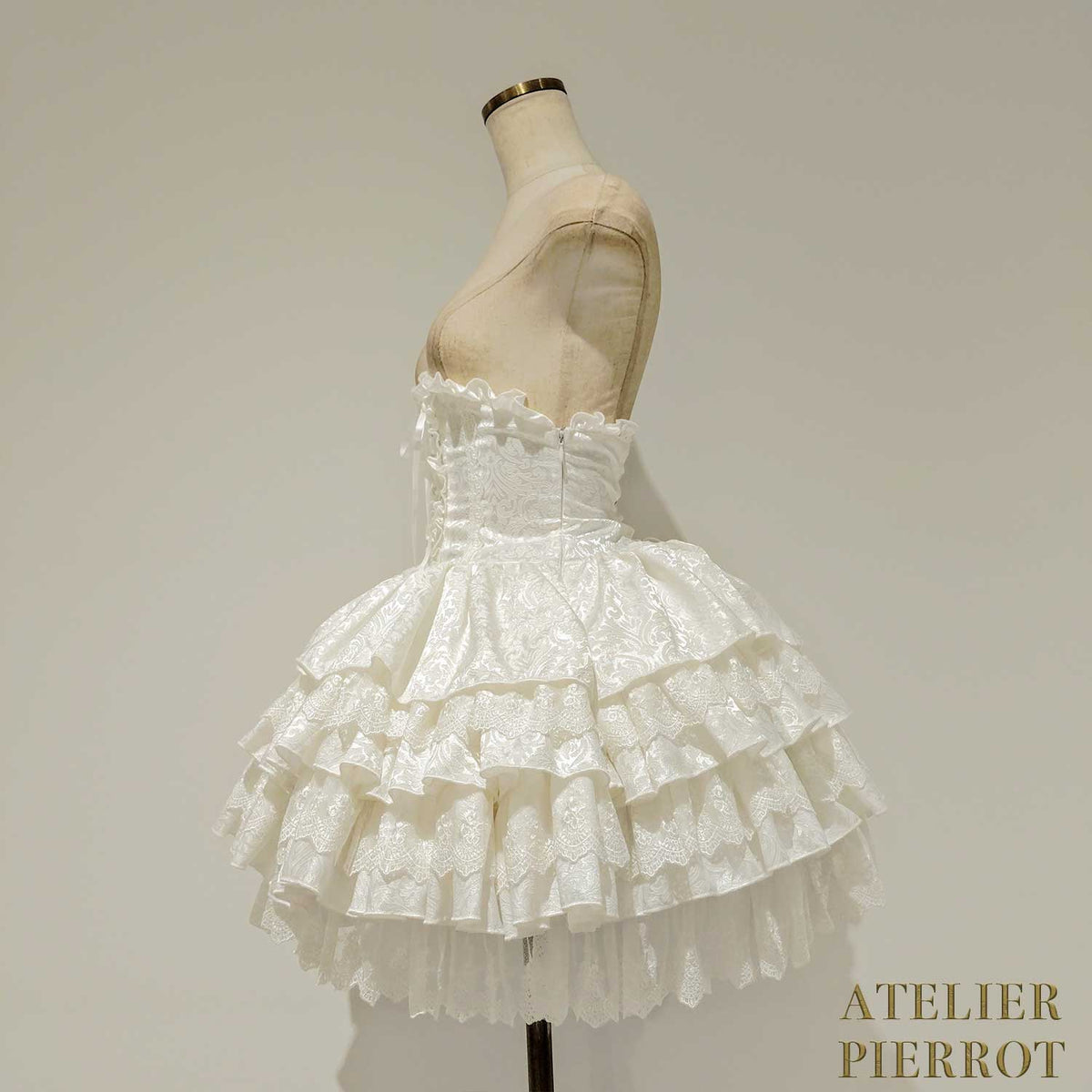 【ATELIER PIERROT】　Royal Nocturne Mini Corset Skirt　ホワイト/ピンク/ワイン/グリーン/ネイビー/ブラック