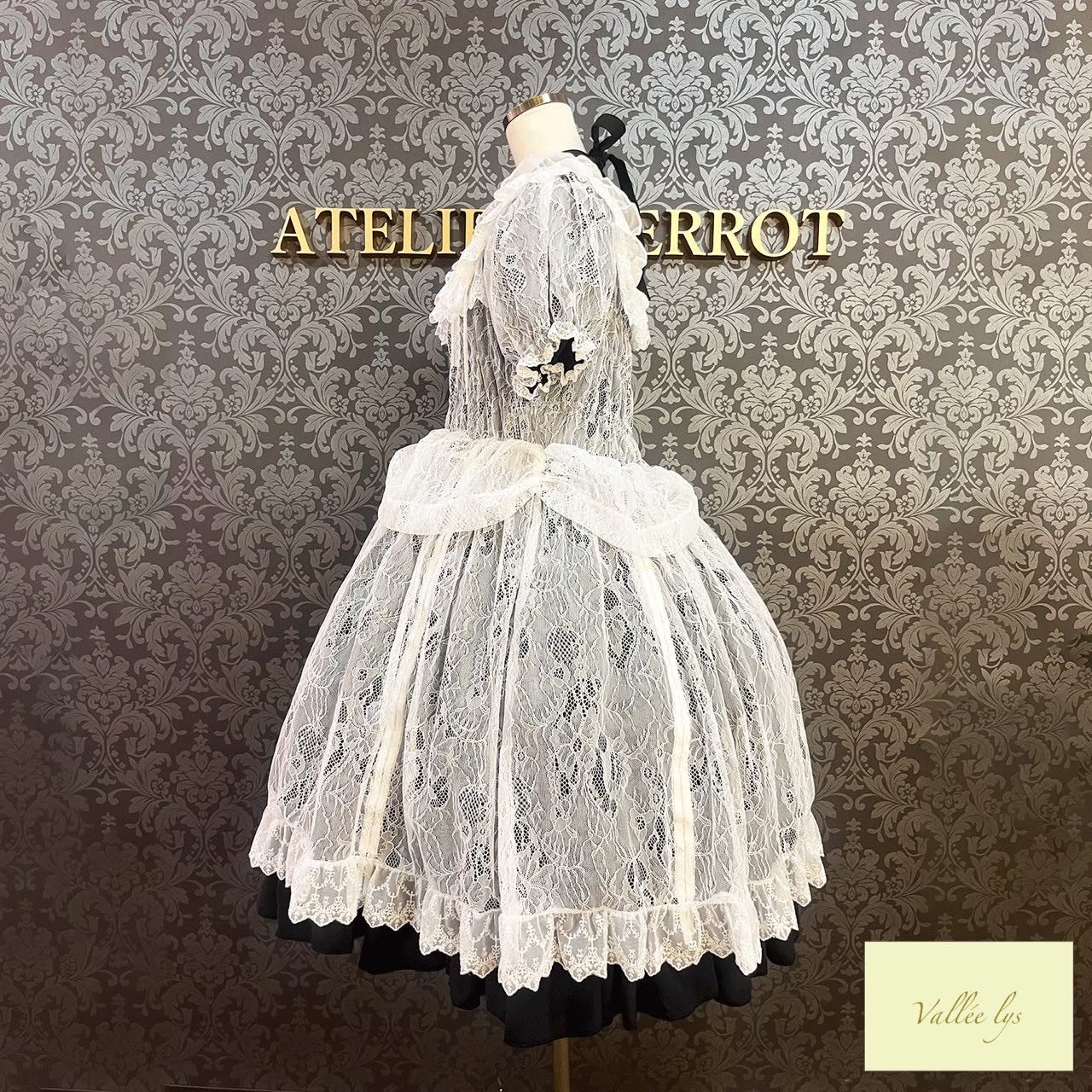 [Vallée lys] Valée Mellow Melody Dress new colorWhite/Bordeaux×Black/Navy×Black/New colorPurple×Black/Black×White/Black