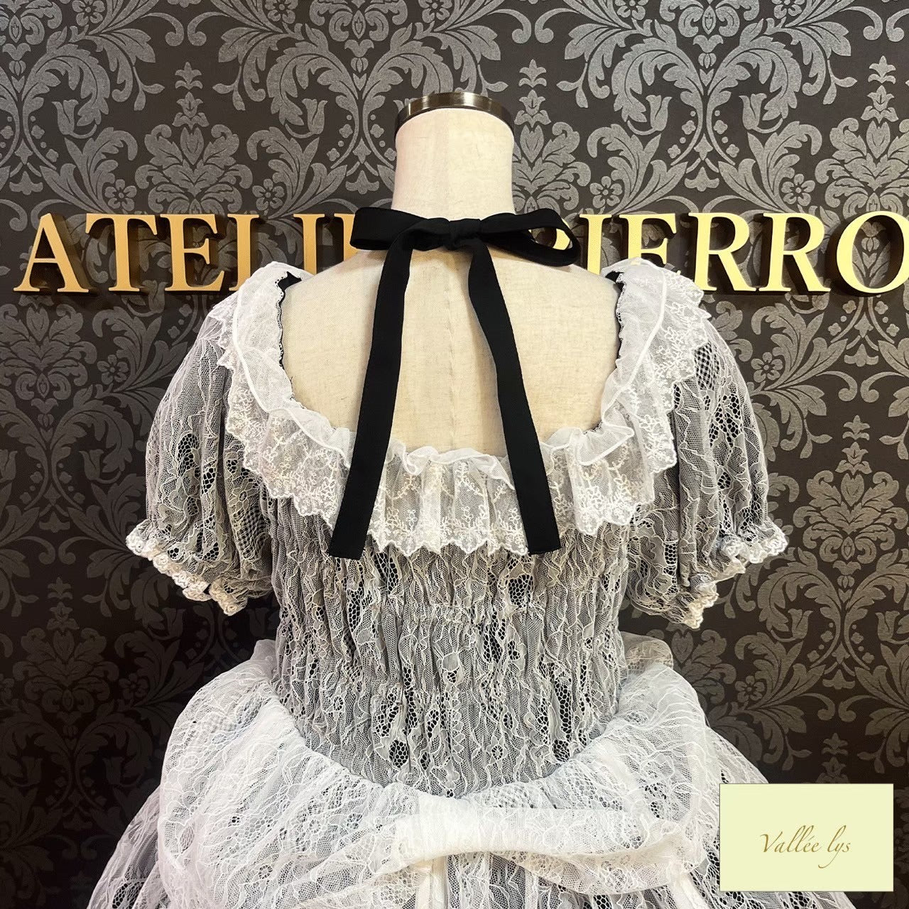 [Vallée lys] Valée Mellow Melody Dress new colorWhite/Bordeaux×Black/Navy×Black/New colorPurple×Black/Black×White/Black