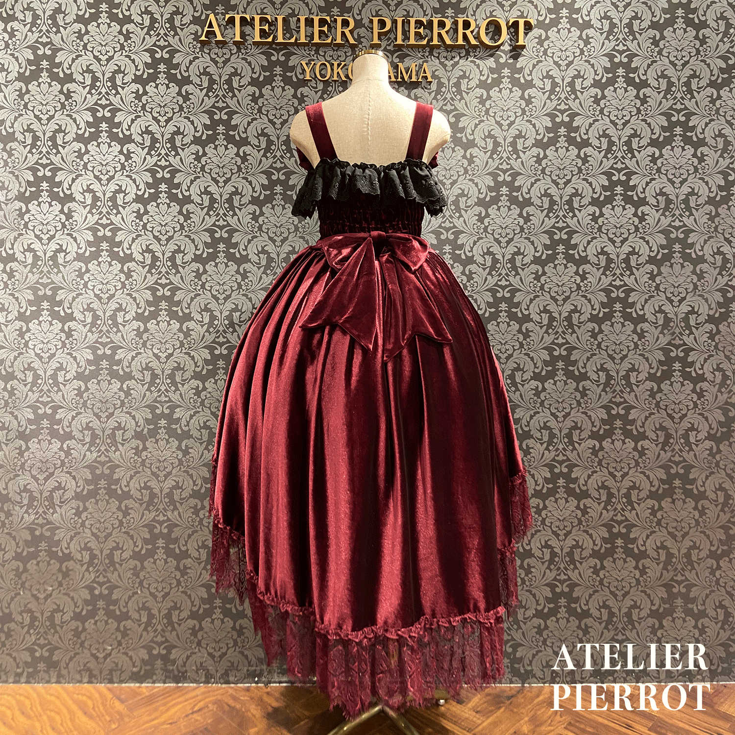 【ATELIER PIERROT】 Adenophora -Jumper -Rock Bordeaux/Marine/Schwarz★Geplant, Mitte September bis zum Ende veröffentlicht zu werden★