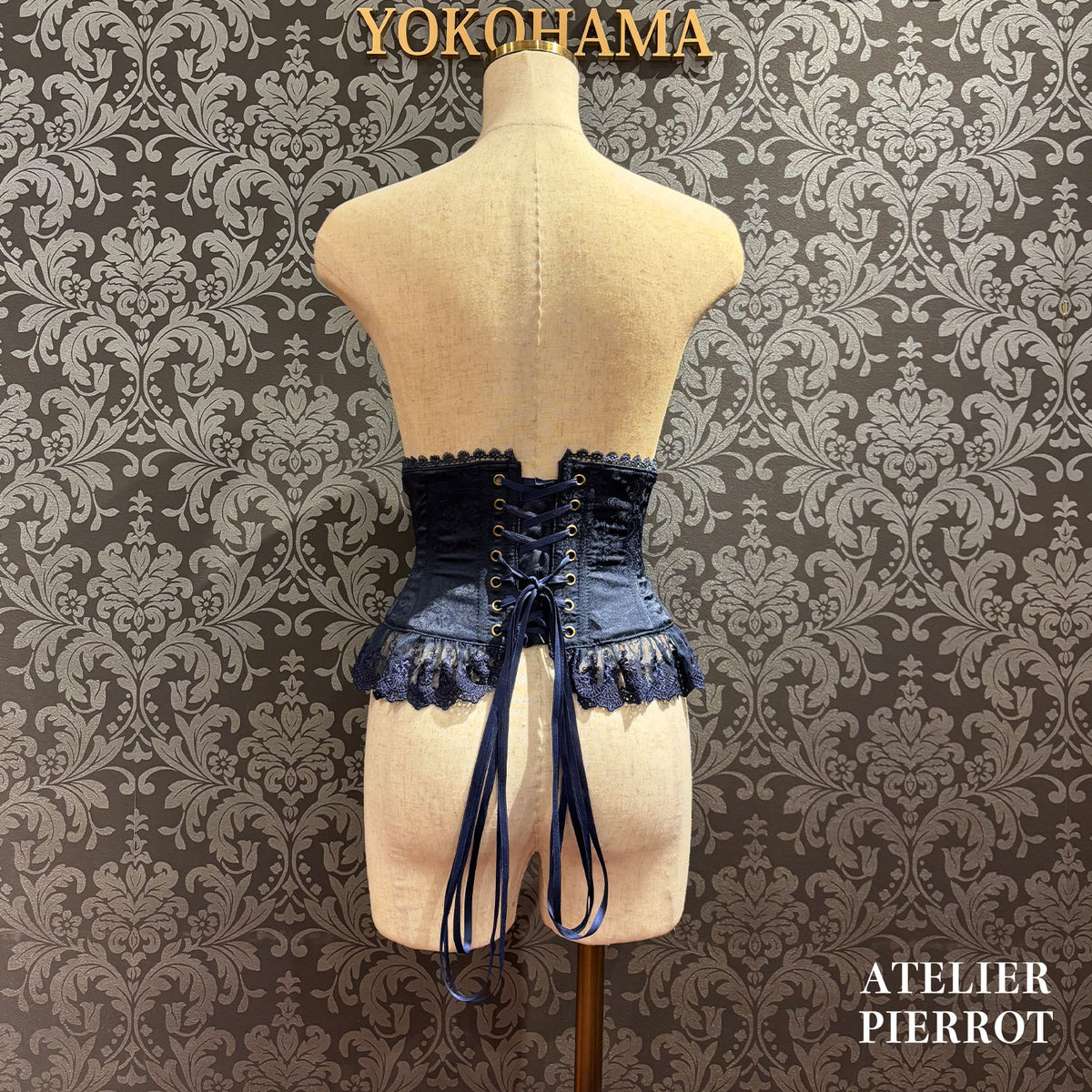 【ATELIER PIERROT】　 Frill Short Corset  White/Bordeaux/Purple/Navy/Black Size１