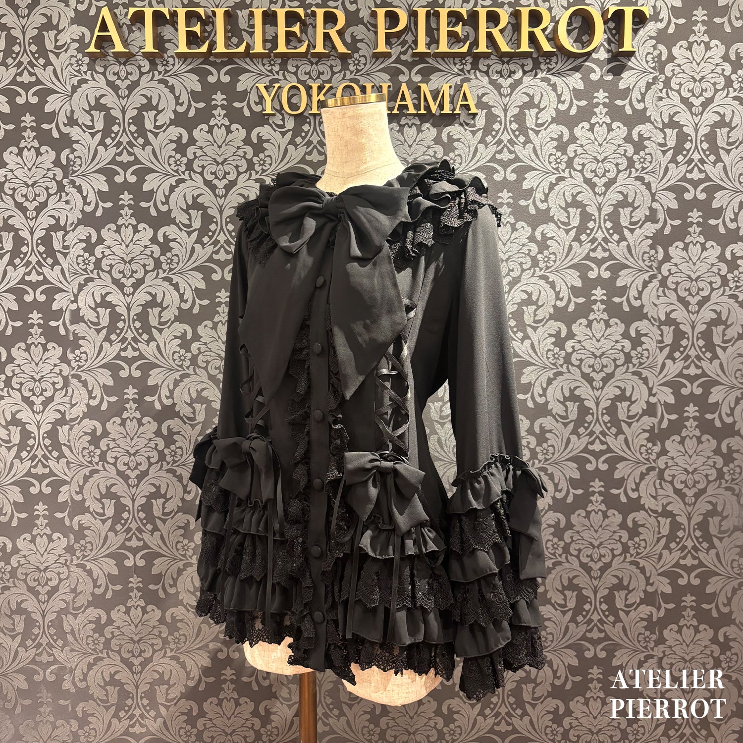 【ATELIER PIERROT】　★예약 상품★ Black Mischief CardiganWhite/Bordeaux/Purple/Black×White/Black
