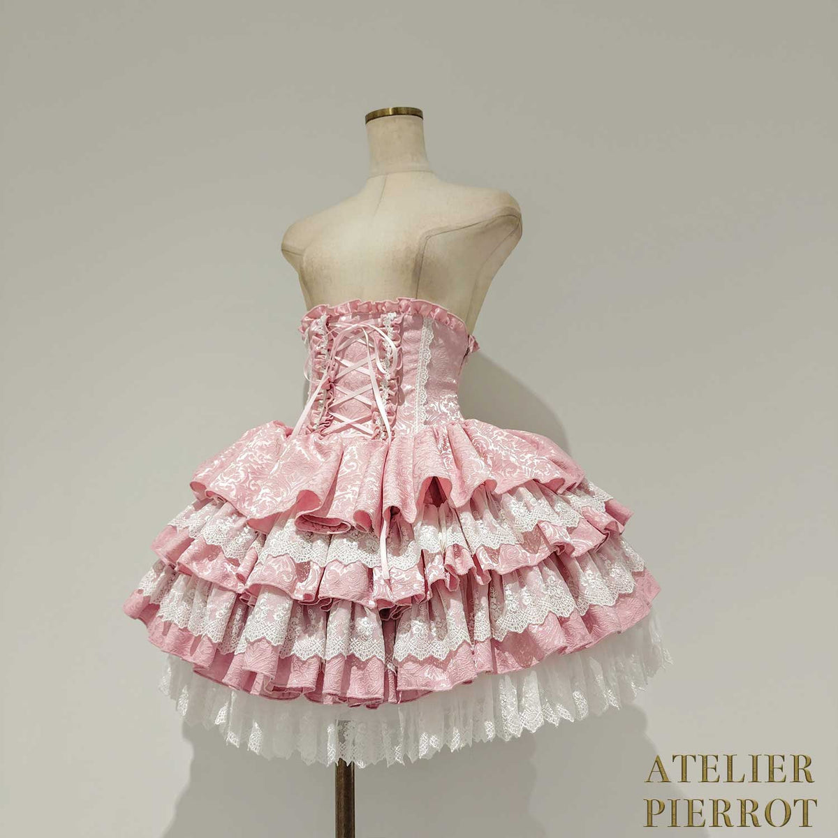 【ATELIER PIERROT】　Royal Nocturne Mini Corset Skirt　ホワイト/ピンク/ワイン/グリーン/ネイビー/ブラック