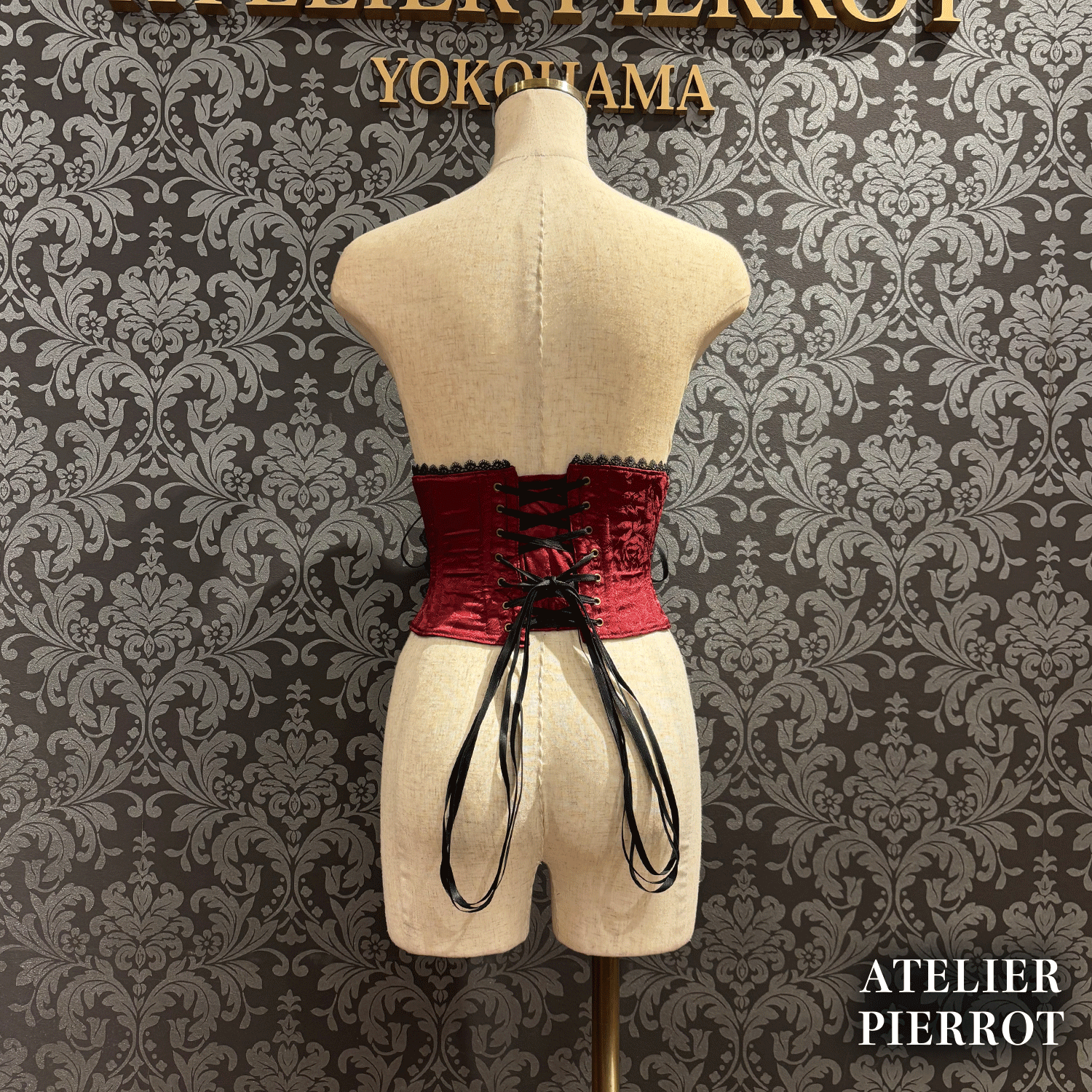 【ATELIER PIERROT】　Thorned Rose Corset　ホワイト/ボルドー/パープル/ネイビー/ブラック×ホワイト/ブラック　★11月中旬〜下旬発売★