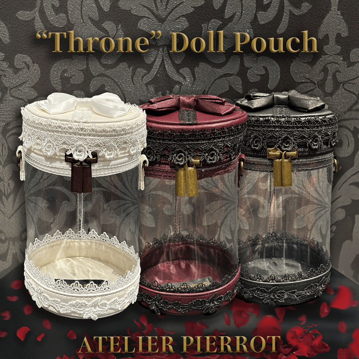 ATELIER PIERROT】 “Throne” Doll Pouch ホワイト/ボルドー/ブラック