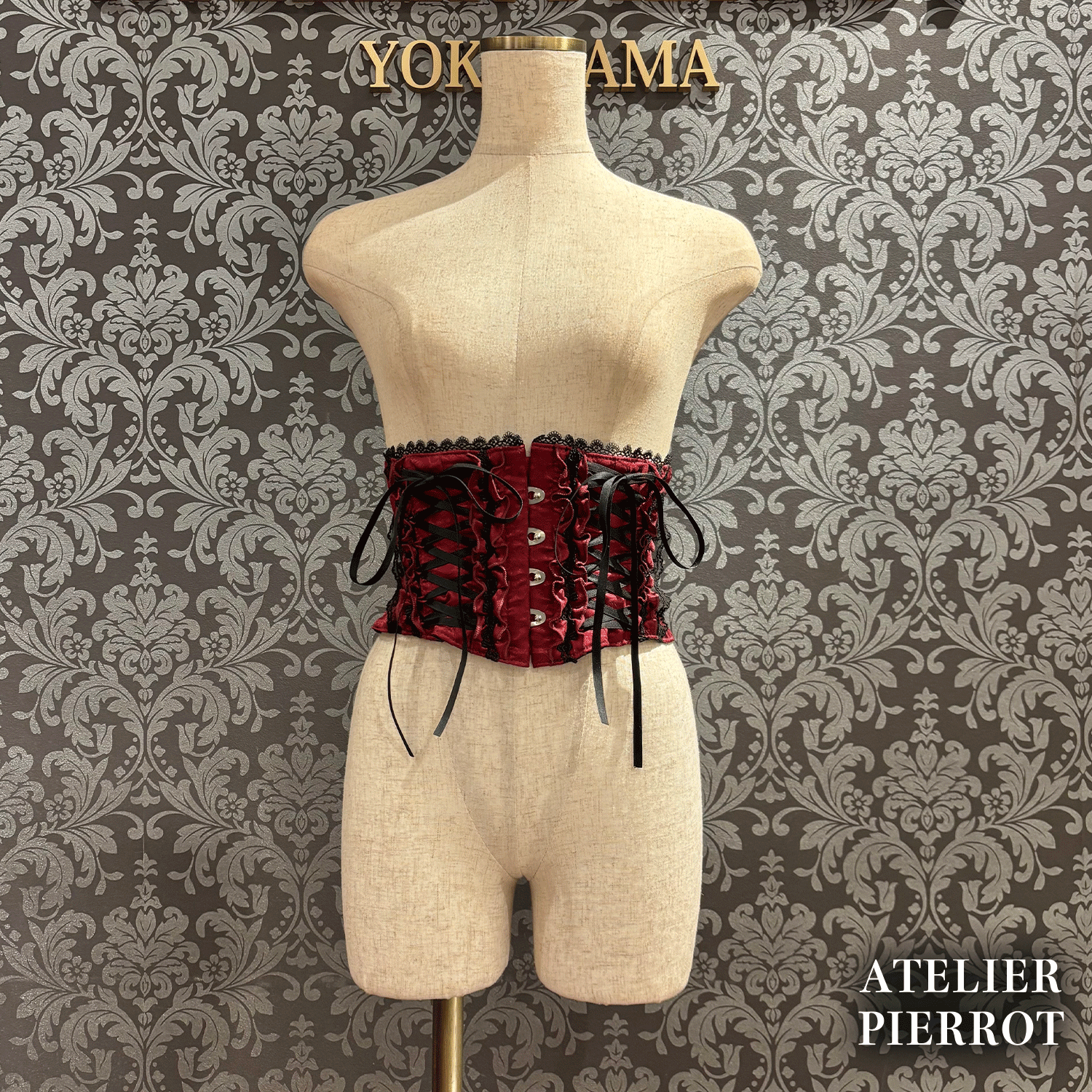 【ATELIER PIERROT】　Thorned Rose Corset　ホワイト/ボルドー/パープル/ネイビー/ブラック×ホワイト/ブラック　★11月中旬〜下旬発売★