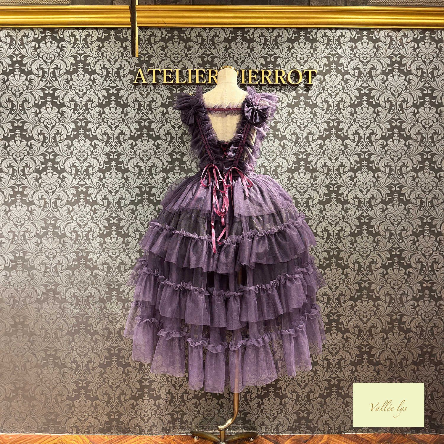 【Vallée lys】ヴァレリス　Nocturne Tulle Jumper Skirt　ホワイト/ボルドー/パープル/ブラック　★4月中旬~下旬発売★