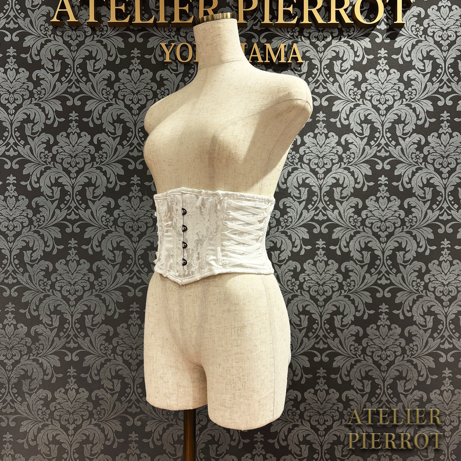 【ATELIER PIERROT】　Midnight Thorn Corset　White/Wine/Navy/Black×White/Black