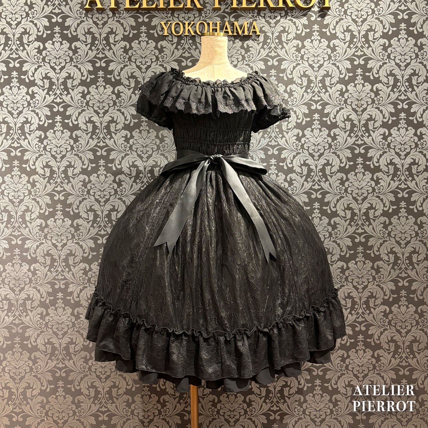 【ATELIER PIERROT】　Ruined Castle Dress　New colorWhite/Bordeaux/New colorPurple/Navy/White×Black/Black　
